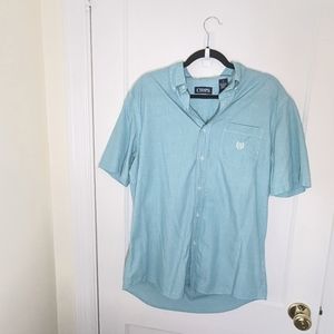 Blue and white gingham Chaps easy care button up